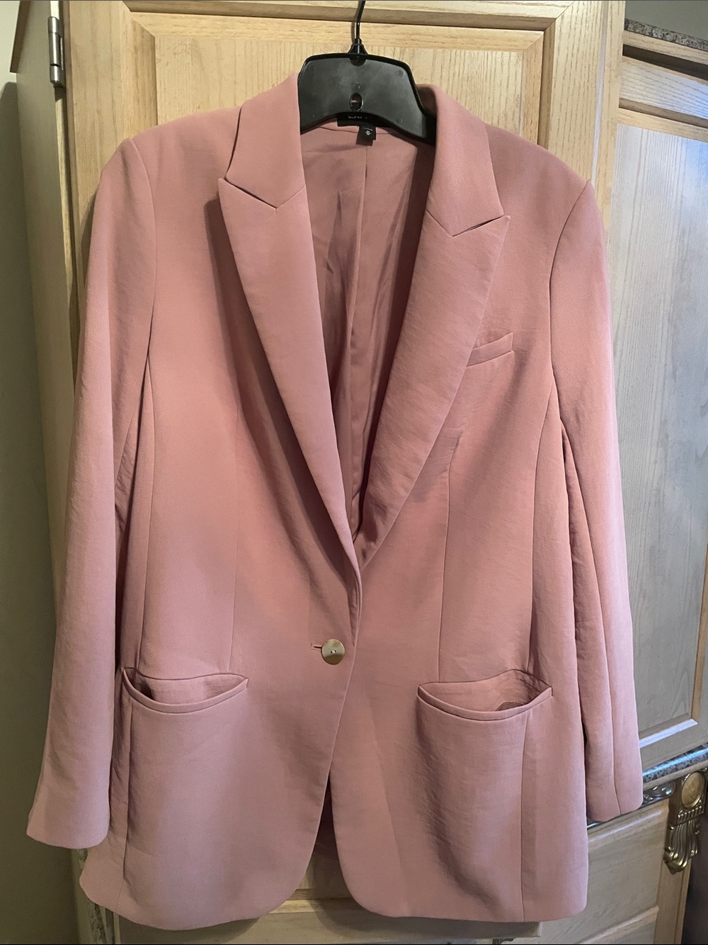 Express Blush Pink Single-Button Blazer